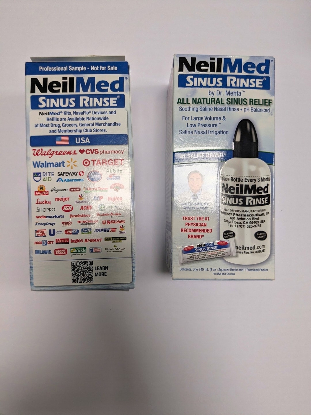 Two Sinus Rinse Nasal Irrigation Kit - White & Blue